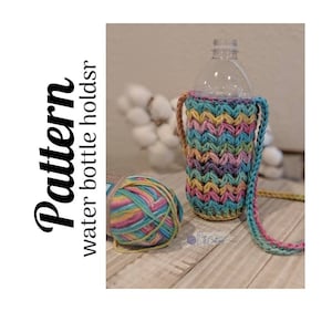 Crochet Pattern, Meadow Water Bottle Holder PATTERN Only, Crochet Water Bottle, Crochet Water Holder, Ltkcuties, DIGITAL DOWNLOAD