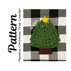 Crochet Pattern, Christmas Crochet Pattern, Crochet Meadow Christmas Tree Coaster, Christmas Tree Coaster, Ltkcuties, DIGITAL DOWNLOAD ONLY