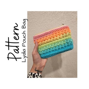 Crochet Pattern, Crochet Lydia Pouch Bag, Crochet Bag, Crochet Pouch Bag, Canvas Bag Cover, Ltkcuties, DIGITAL DOWNLOAD