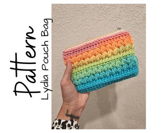 Crochet Pattern, Crochet Lydia Pouch Bag, Crochet Bag, Crochet Pouch Bag, Canvas Bag Cover, Ltkcuties, DIGITAL DOWNLOAD