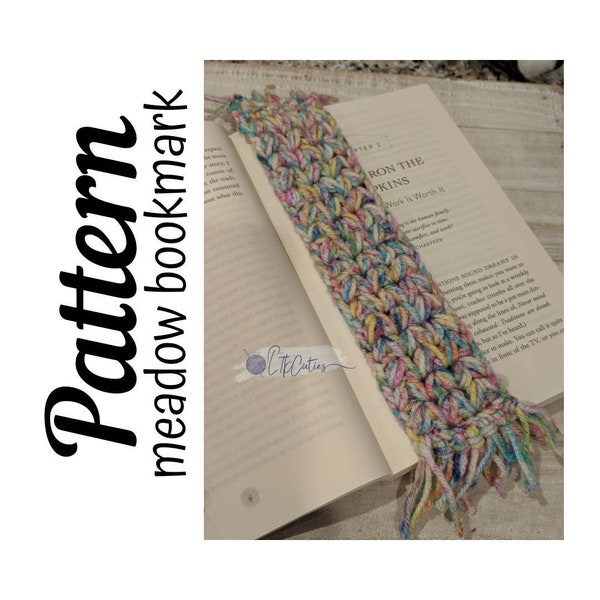 Crochet Pattern, Crochet Meadow Bookmark PATTERN Only, Crochet Bookmark, Crochet Book Saver, Ltkcuties, Crochet, DIGITAL DOWNLOAD