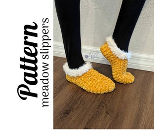 Crochet Pattern,Meadow Slippers PATTERN Only, Crochet Slippers, Crochet House Slippers, Crochet Meadow, Ltkcuties, Crochet, DIGITAL DOWNLOAD