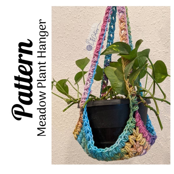 Crochet Pattern, Crochet Meadow Plant Hanger, Crochet Plant Hanger Pattern, Crochet Plant, Crochet Home Decor, LTKCUTIES, DIGITAL DOWNLOAD