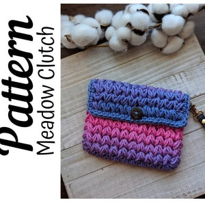 Crochet Pattern, Crochet Meadow Clutch PATTERN Only, Crochet Clutch, Crochet Bag, Crochet Purse, Ltkcuties, Crochet, DIGITAL DOWNLOAD