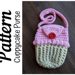 Crochet Pattern, Crochet Cuppy Cake Toddler Purse PATTERN, Crochet Cupcake Purse, Cupcake Purse, DIGITAL DOWNLOAD, Ltkcuties, Crochet bag