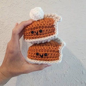Decorative Pumpkin Decor, Tiered Tray Decor,  Coffee Bar Decor, Crochet Pumpkin Pie Slice, Fall Decor, Pumpkin Pie Slice, Ltkcuties, Pumpkin