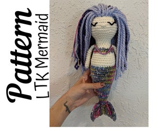 Crochet Pattern, Crochet LTK Mermaid Pattern Only, Crochet Mermaid, Crochet Amigurimi, Crochet, Ltkcuties, DIGITAL DOWNLOAD, Crochet Baby