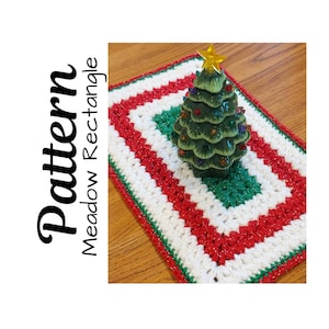Crochet Pattern, Christmas Rectangle, Meadow Rectangle Crochet Pattern, Ltkcuties, Crochet Rectangle, DIGITAL DOWNLOAD ONLY