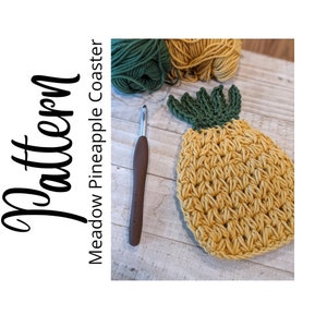 Crochet Pattern, Crochet Pineapple Coaster, Crochet Meadow Pineapple Coaster, Crochet Pineapple, Crochet, LTKCUTIES, Digital Download