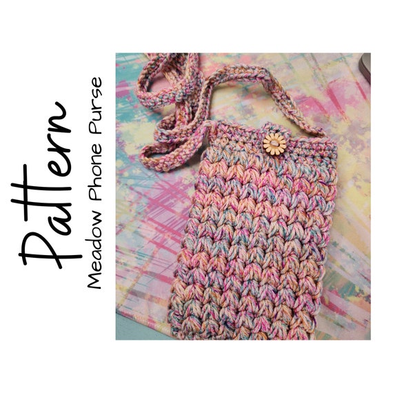 Crochet Pattern, Crochet Meadow Phone Purse, Crochet Bag, Crochet Phone Bag, Crochet Market Pattern, Ltkcuties