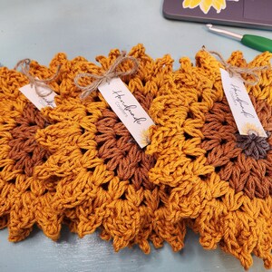 Crochet Pattern, Crochet Sunflower, Crochet Meadow Sunflower Coasters, Crochet Coaster, Crochet Flower, Ltkcuties, DIGITAL DOWNLOAD ONLY image 2