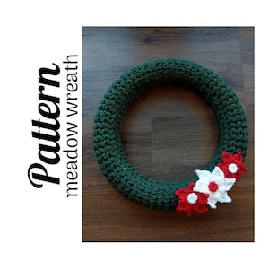Crochet Pattern, Crochet Wreath, Crochet Meadow Wreath, Crochet Wreath Pattern, Christmas, Ltkcuties, DIGITAL DOWNLOAD ONLY, Pdf, Crochet