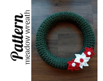 Crochet Pattern, Crochet Wreath, Crochet Meadow Wreath, Crochet Wreath Pattern, Christmas, Ltkcuties, DIGITAL DOWNLOAD ONLY, Pdf, Crochet