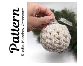 Crochet Pattern, Rustic Meadow Ornament, Ltkcuties, Crochet Ornament, Christmas Ornament, Crochet Ornament Pattern, DIGITAL DOWNLOAD ONLY