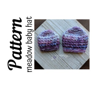 Crochet Pattern, Crochet Meadow Baby Hat PATTERN, Crochet Newborn Hat, Crochet Preemie Hat, Crochet Baby Hat, DIGITAL DOWNLOAD, Ltkcuties