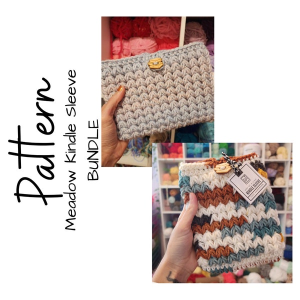 Crochet Pattern, Crochet Kindle Sleeve, Crochet Kindle Sleeve BUNDLE, Digital Download Only, Ltkcuties, Book Sleeve, Crochet Sleeve, Cozy