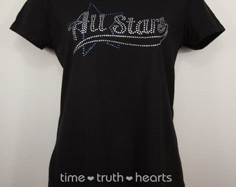 T-shirt ou sweat à capuche avec strass All Star (8,5 x 4,75 po.) - 6 styles au choix - Livraison gratuite aux États-Unis