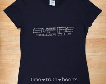 T-shirt ou sweat à capuche avec strass Empire Soccer Club (10 x 2 po.) - 6 modèles au choix - Livraison gratuite aux États-Unis