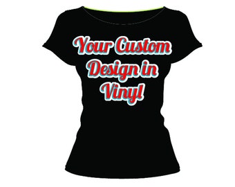 Chemise en vinyle personnalisée - 3 couleurs sur le devant - À partir de 23,99 USD - ** Livraison gratuite aux États-Unis **