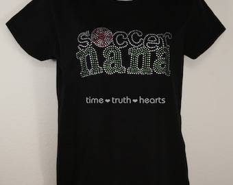 Camiseta o sudadera con capucha con diamantes de imitación de Soccer Nana (9" x 4"): elige entre 6 estilos. Envío gratuito en EE. UU.