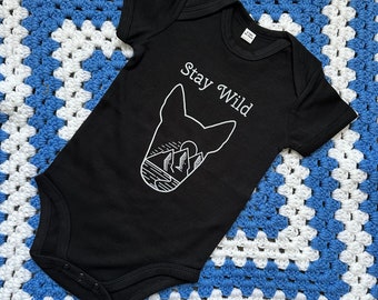 Stay Wild Bull Terrier Baby Grow (more colours available)