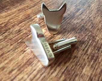 Solid silver Big Bully chunky heavy cuff links