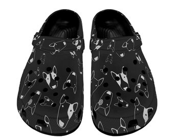 Bull Terrier Hole Slippers with Black Sole like Crocs