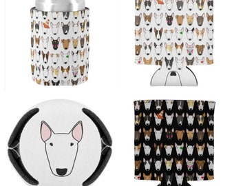 Big Bully Bull Terrier Print Can and Bottle Coolers