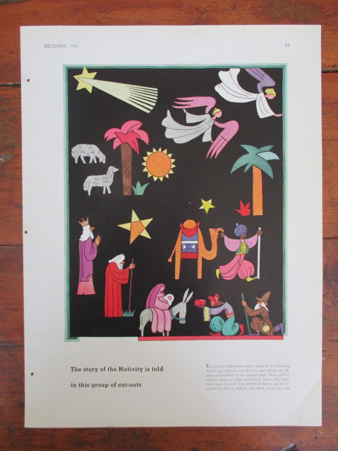 1931 Paper Toy Nativity Cut Outs HOUSE & GARDEN Magazine - Etsy