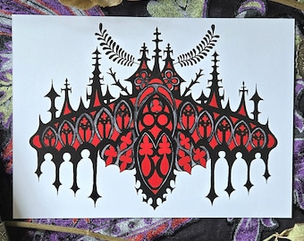 Gothic Moth- 7x5 print