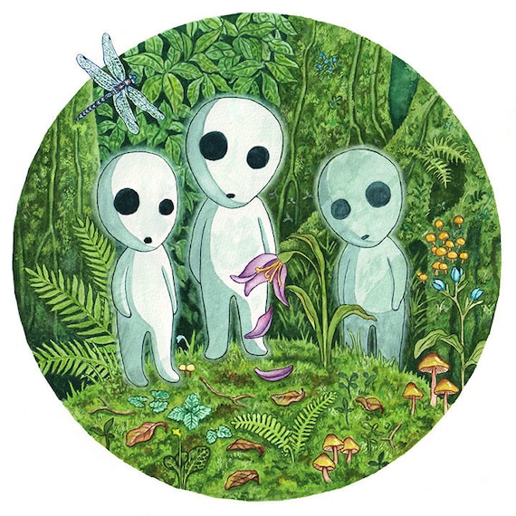 Kodamas- Print - Etsy