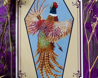 A Flight of Deceit- art print of pheasant