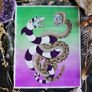 Beetlejuice Serpent & Sandworm- original painting