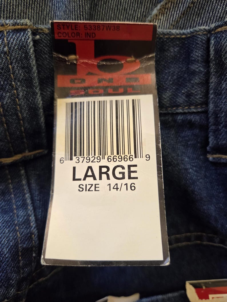 Vintage B ONE SOUL vida jeans med löstagbar passform – 90-tals Y2K japansk streetwear-denim bild 6