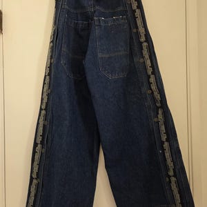 Vintage B ONE SOUL vida jeans med löstagbar passform – 90-tals Y2K japansk streetwear-denim bild 1