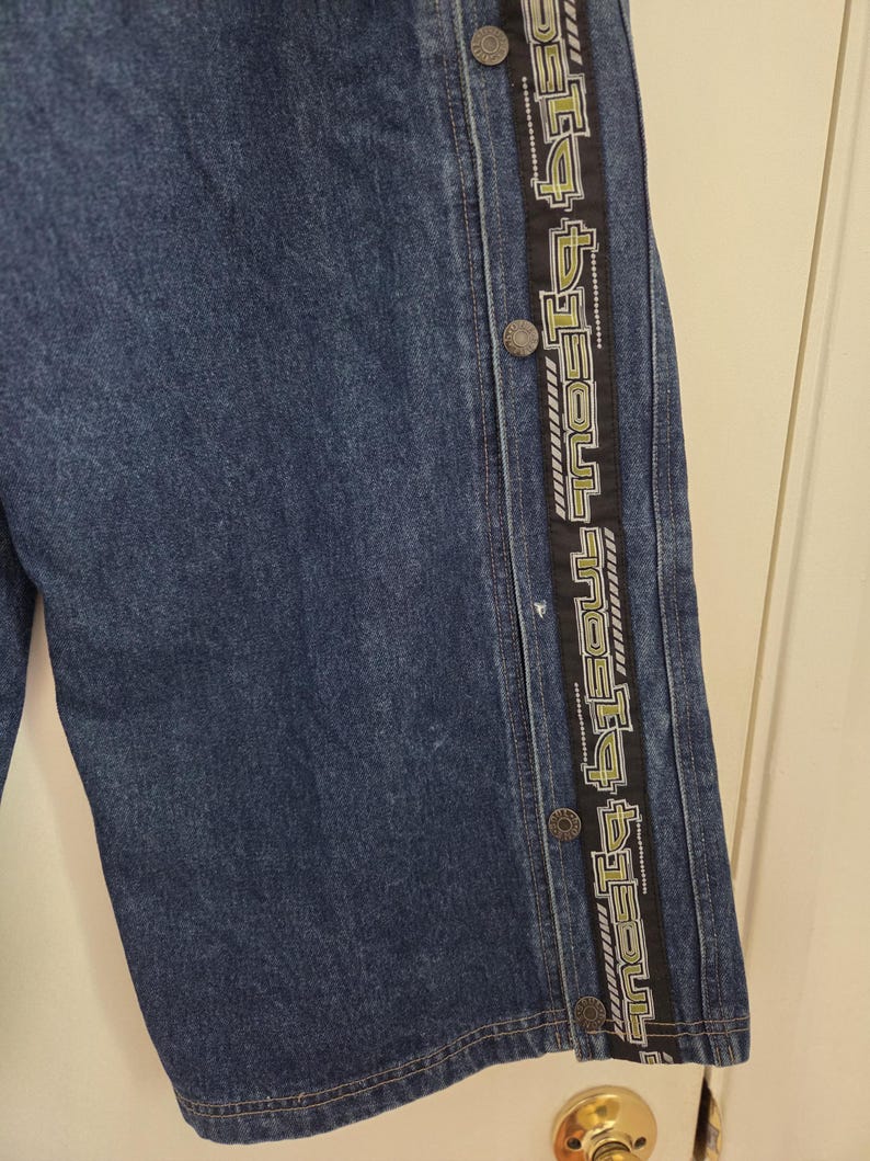 Vintage B ONE SOUL vida jeans med löstagbar passform – 90-tals Y2K japansk streetwear-denim bild 8