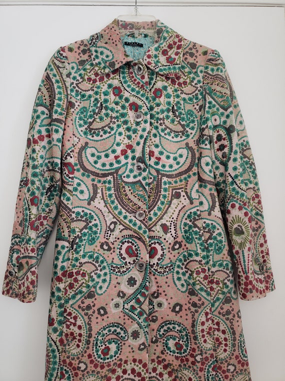 SISLEY Italy Vintage 1990s Walking Coat Long Blaz… - image 2