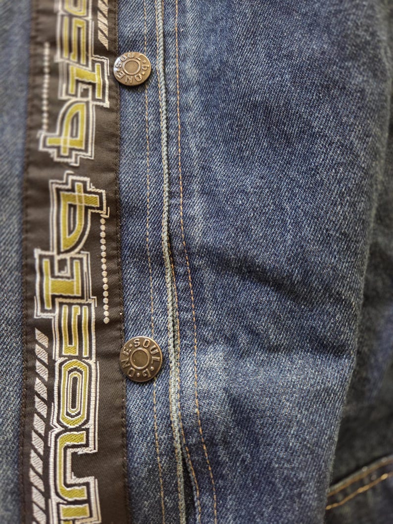 Vintage B ONE SOUL vida jeans med löstagbar passform – 90-tals Y2K japansk streetwear-denim bild 12