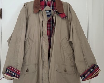 Gant Chore Barn Coat Leather Collar Womens Sz L Unisex