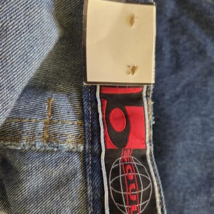 Vintage B ONE SOUL vida jeans med löstagbar passform – 90-tals Y2K japansk streetwear-denim bild 4