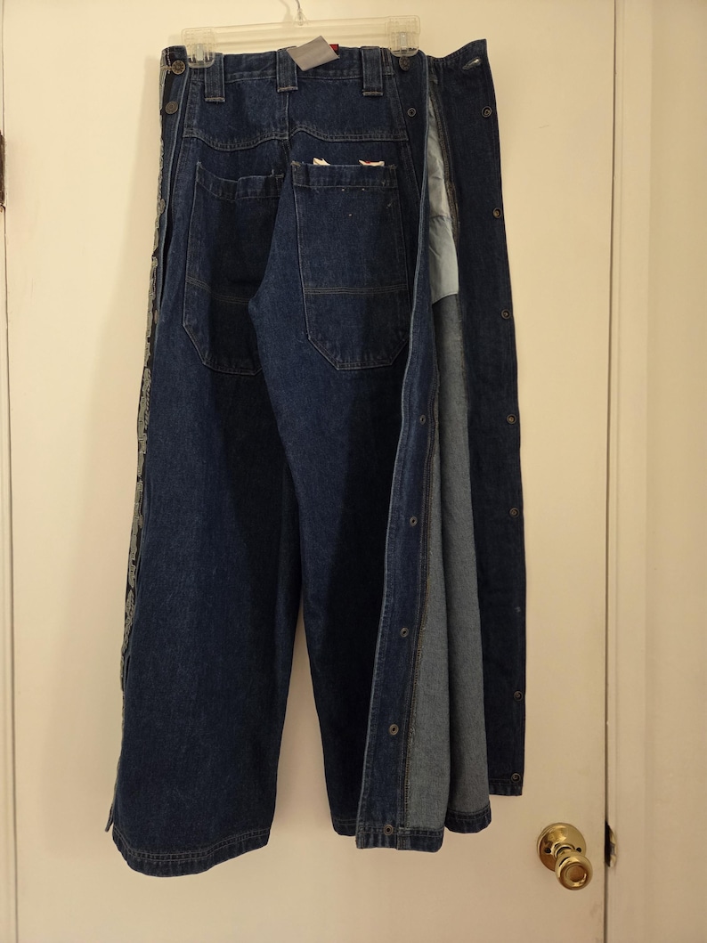 Vintage B ONE SOUL vida jeans med löstagbar passform – 90-tals Y2K japansk streetwear-denim bild 10