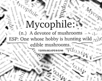 Mycophile Sticker, Computer Laptop Sticker, Mushroom Sticker, Vinyl Sticker, Mycology, Journaling Planner Sticker, Notebook Sticker