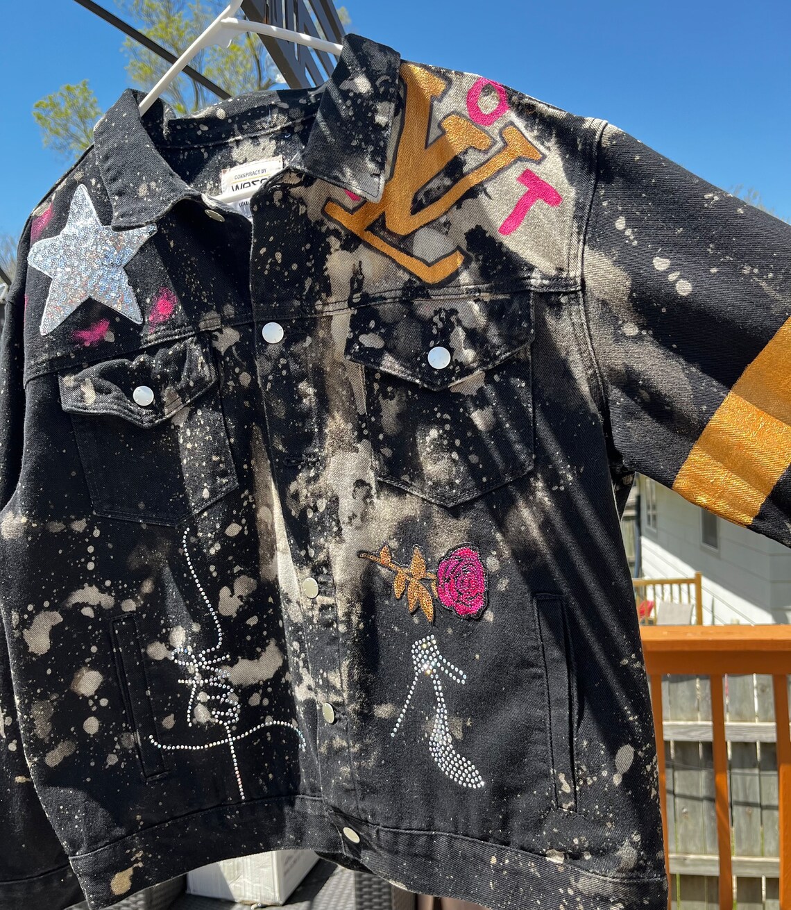 XL Rework Black Jean Jacket - Etsy