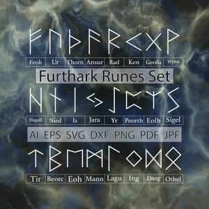 Runes SVG pack / Futhark Runes vector bundle / Norse Clip art