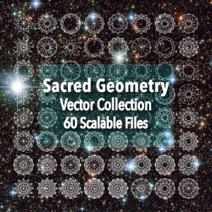 Pakiet SVG geometryczny / Ramka geometryczna SVG / Grafika wektorowa świętej geometrii /