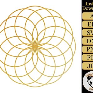 Torus Mandala Vector / Geometry SVG / Commercial Clip Art / Printable cut file / Tattoo Design