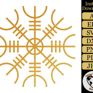 Helm of Awe SVG cut file / Viking SVG / aegishjalmur svg / aegishjamlr vector / nordic svg / pagan svg / helm of awe vector