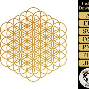 Flower of Life Full iteration Vector SVG / Sacred Geometry SVG / Flower of Life SVG / Geometric Clip Art / Sacred Geometry Clip Art