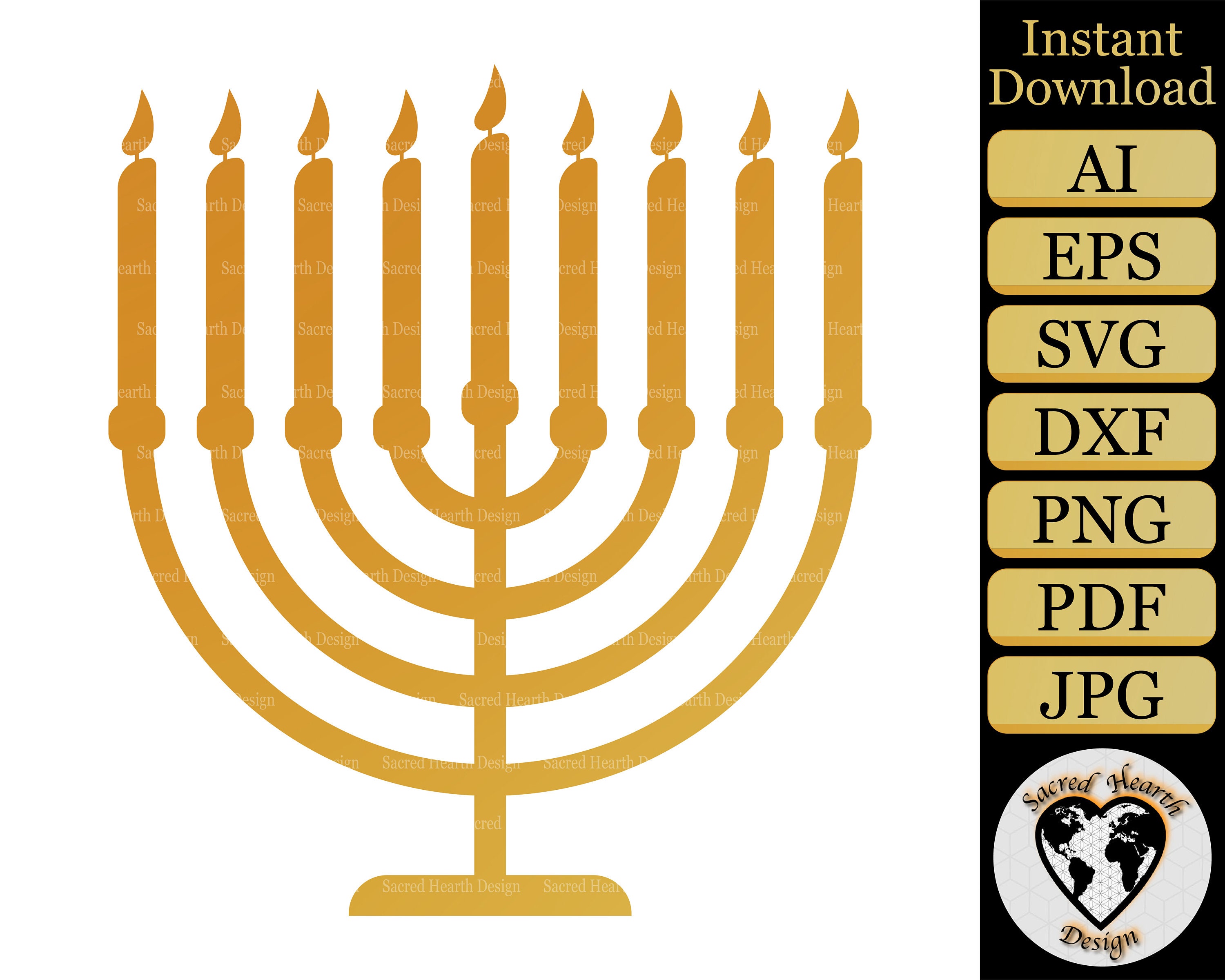 Menorah SVG Cut File / Hanukkah Clip Art / Hanukkah Svg / - Etsy