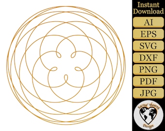 Pentagram of Venus SVG file / Sacred Geometry SVG / Sacred Geometry PNG / Sacred geometry vector / commercial clip art / Mandala svg